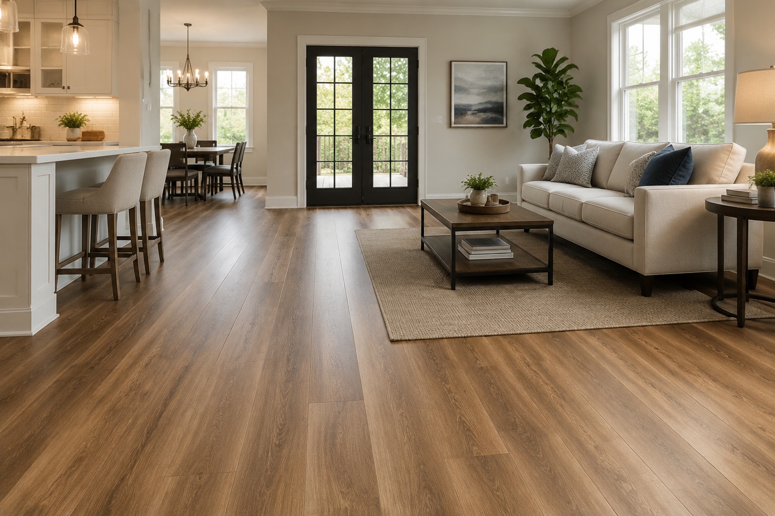Beautiful hardwood flooring installed in a home